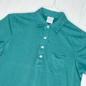 Brooks Brothers 1818 Polo Shirt Men's Size S Teal Short Sleeve Pocket Cotton